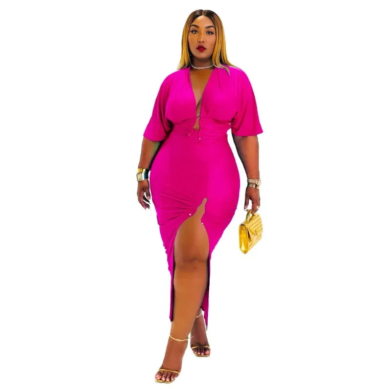 CITY GYAL PLUS CURVY 2 PC SKIRT SET WITH SPLIT