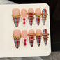 PLAID TYE AND GOLD LUX PRESS ON NAILS