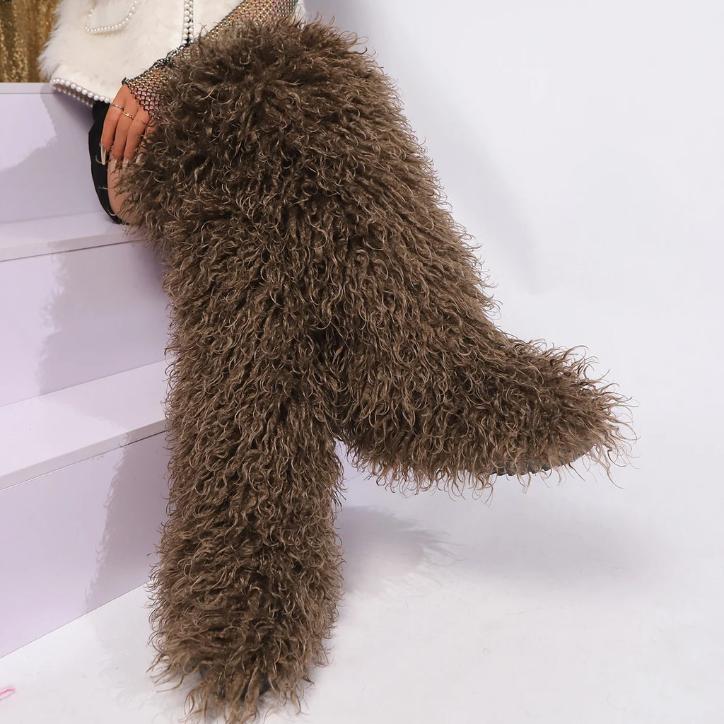 THIGH HIGH MONGOLIAN BOOTS