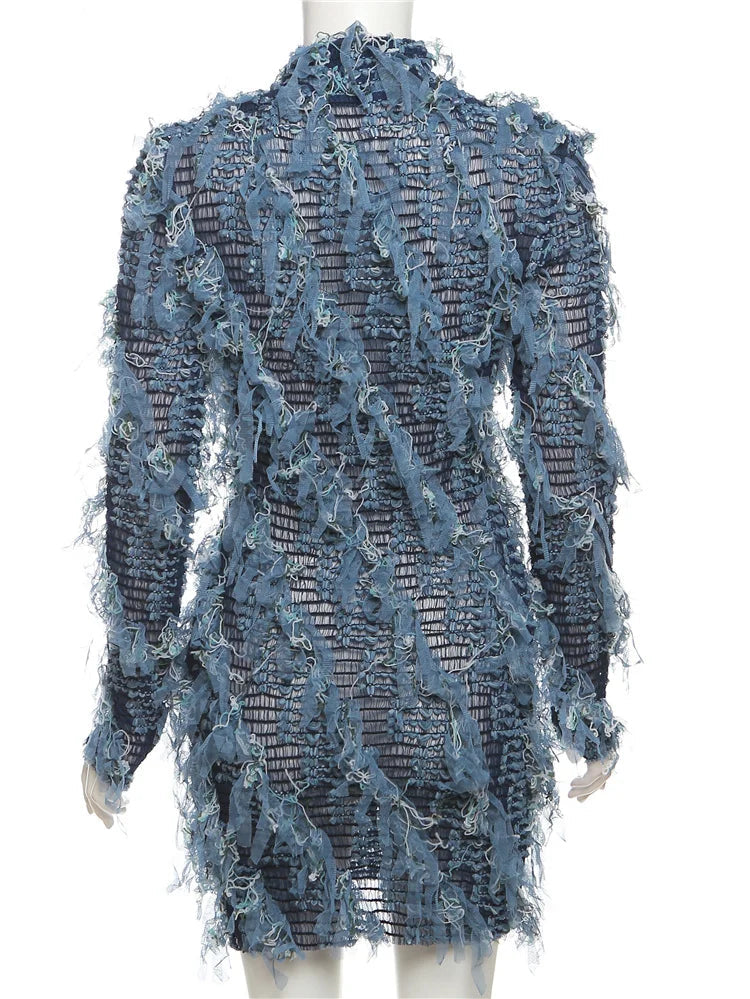 AUTUMN STACKED MINI DRESS