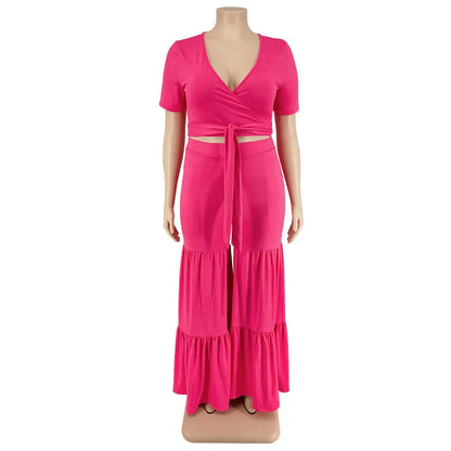 OWN THE ROOM FLARED PANTS CURVY PLUS SET