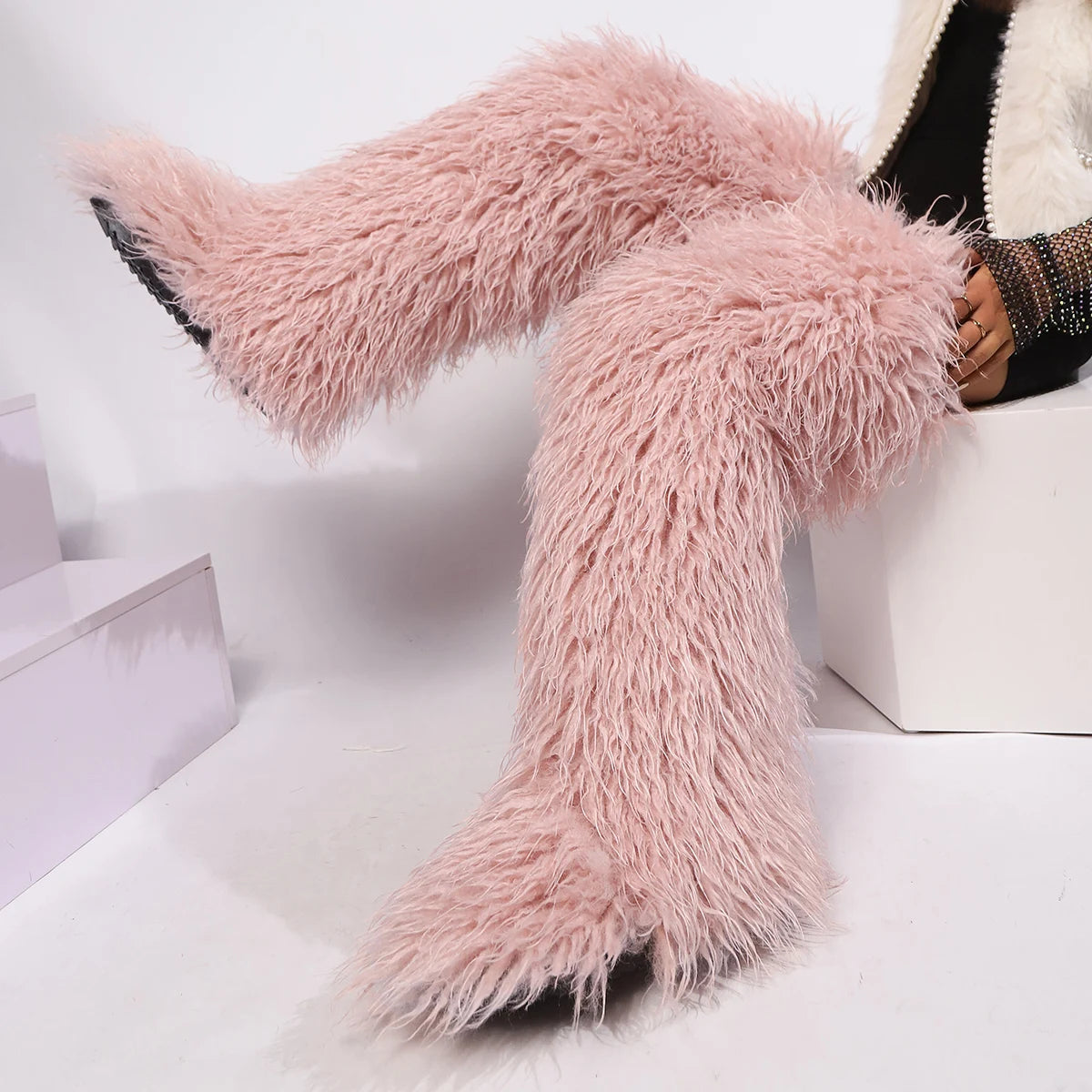 THIGH HIGH MONGOLIAN BOOTS