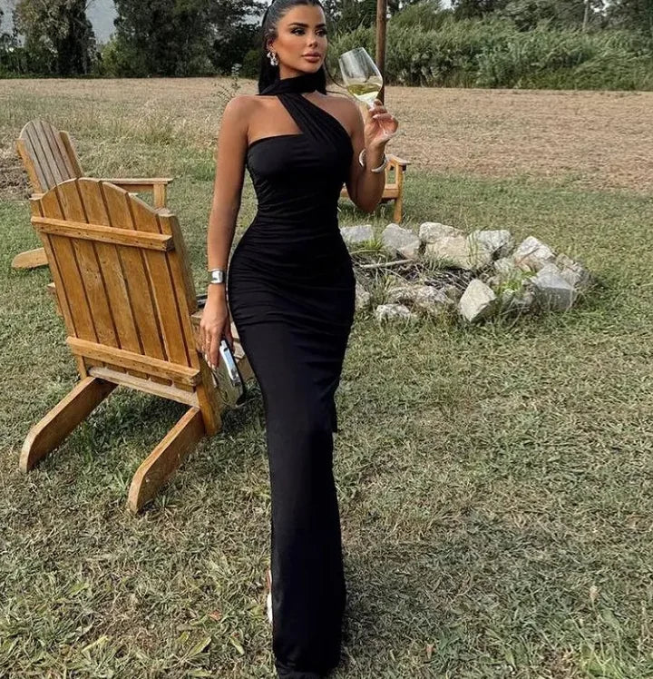 LUXURY TAMPA BAY HALTER DRESS