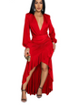 RUFFLES RUCHED MAXI DRESS