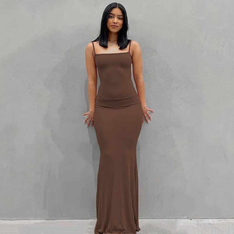Casual Trumpet Maxi Dress