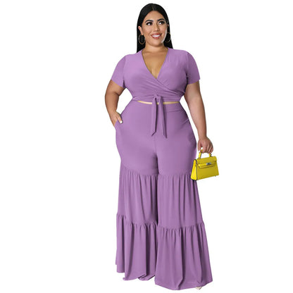 OWN THE ROOM FLARED PANTS CURVY PLUS SET
