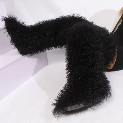THIGH HIGH MONGOLIAN BOOTS