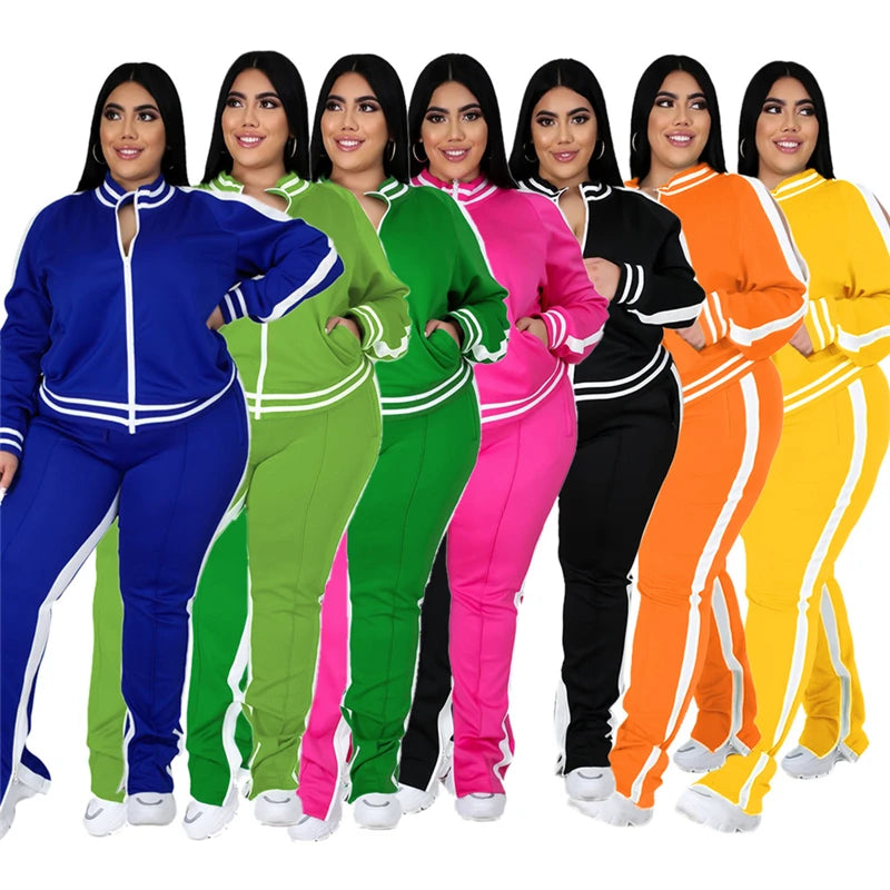PLUS CURVY LONG SLEEVE ACTIVE WEAR SET