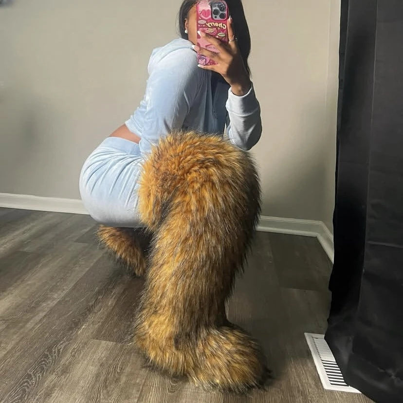 THIGH HIGH MONGOLIAN BOOTS