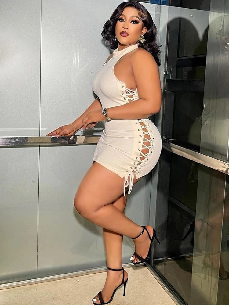 SHIRRING HOTTIE LACE DRESS