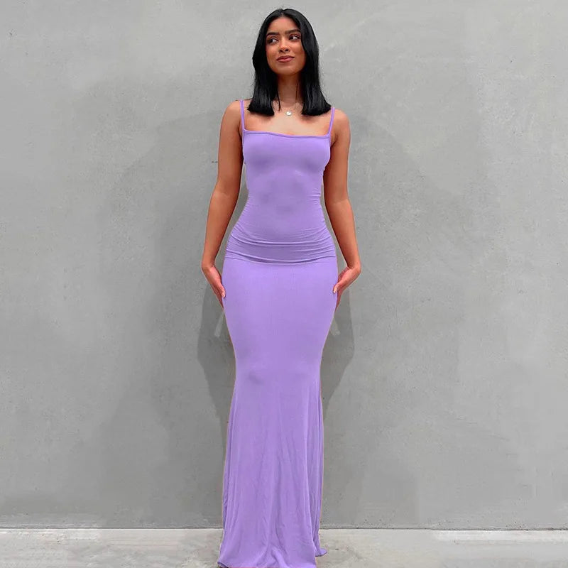 Casual Trumpet Maxi Dress