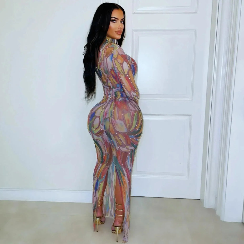 DESIGNER PERFORMANCE LONG SLEEVE DRESS