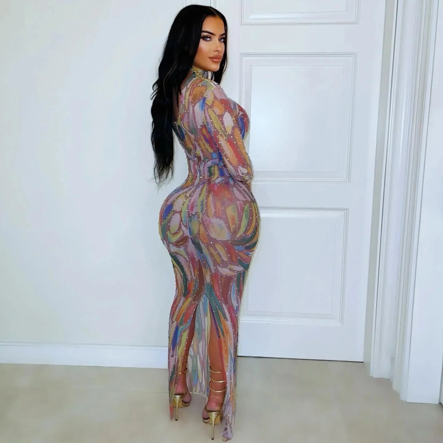 DESIGNER PERFORMANCE LONG SLEEVE DRESS