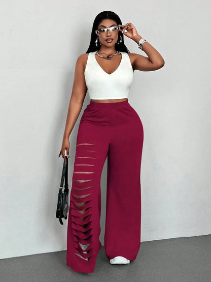 NEXT LEVEL DISTRESSED PLUS CURVY LEGGINGS