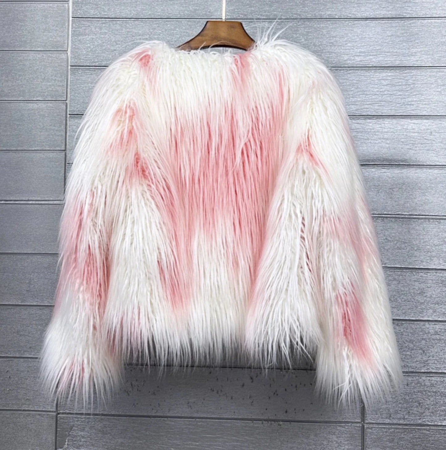 women's fur coat Colorful Furry Pink lamb wool faux fur coat female Shaggy sheepskin coat winter artificial fur jacket
