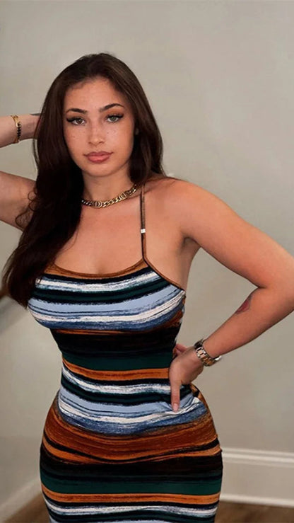 STRIP MINI DRESS