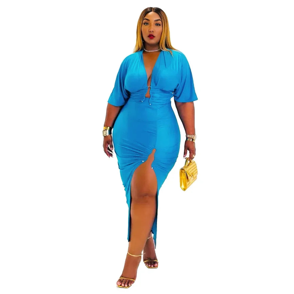 CITY GYAL PLUS CURVY 2 PC SKIRT SET WITH SPLIT