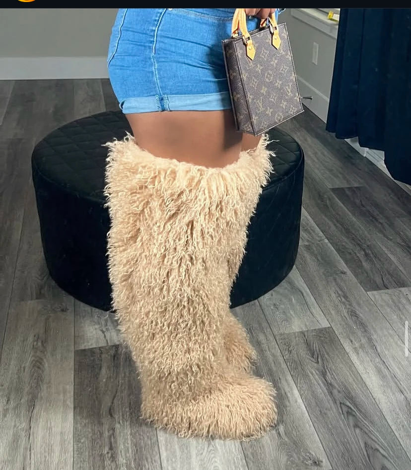 THIGH HIGH MONGOLIAN BOOTS