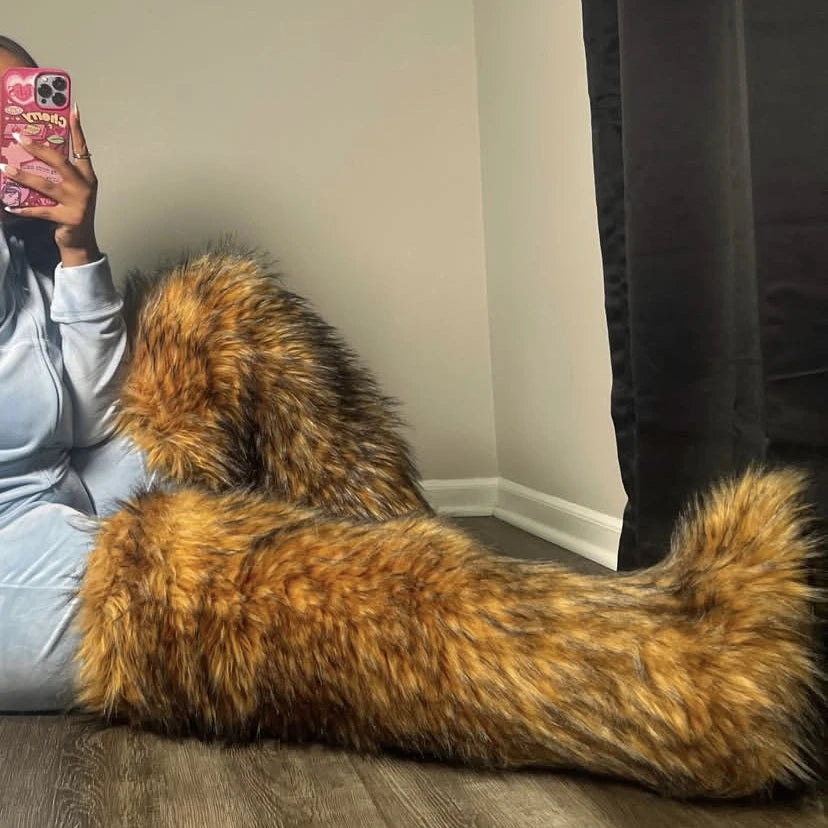 THIGH HIGH MONGOLIAN BOOTS