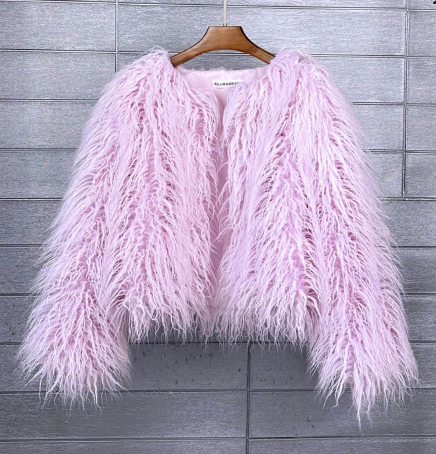 SHAGGY PINK FAUX FUR COAT
