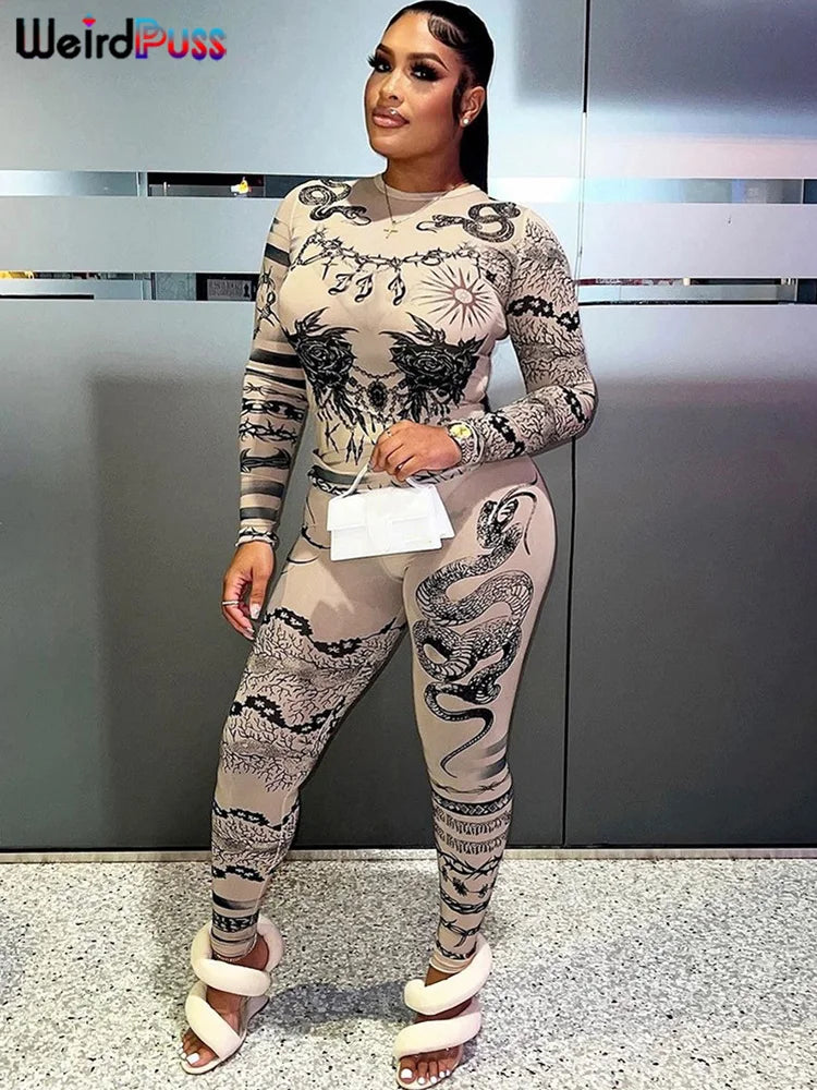 CLASSIC DRAGON PRINT MESH 2 PC SET