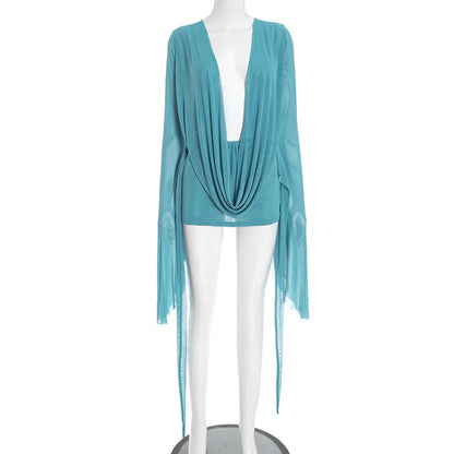 FLIRT COLLAR SHEER DRESS