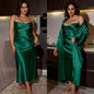 PLUS CURVY SATIN SLEEPWEAR DRESS