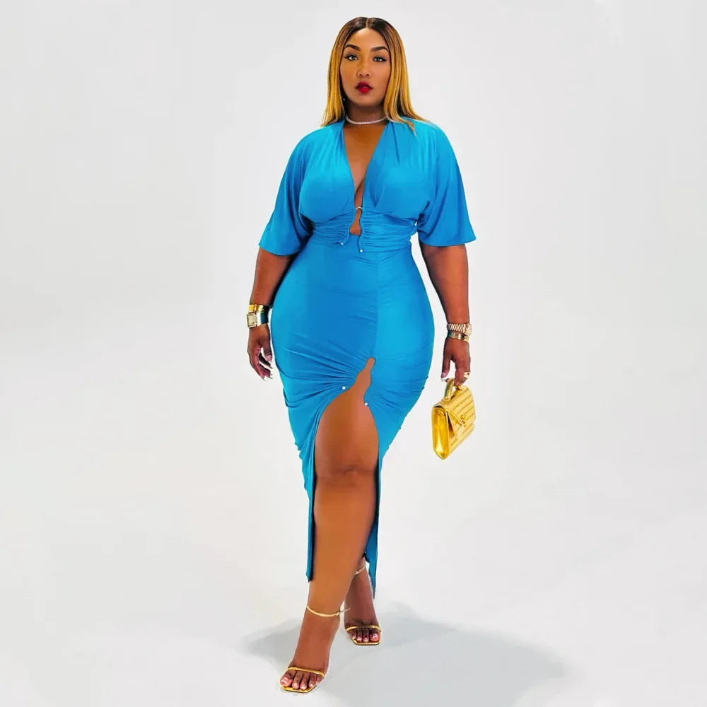 CITY GYAL PLUS CURVY 2 PC SKIRT SET WITH SPLIT