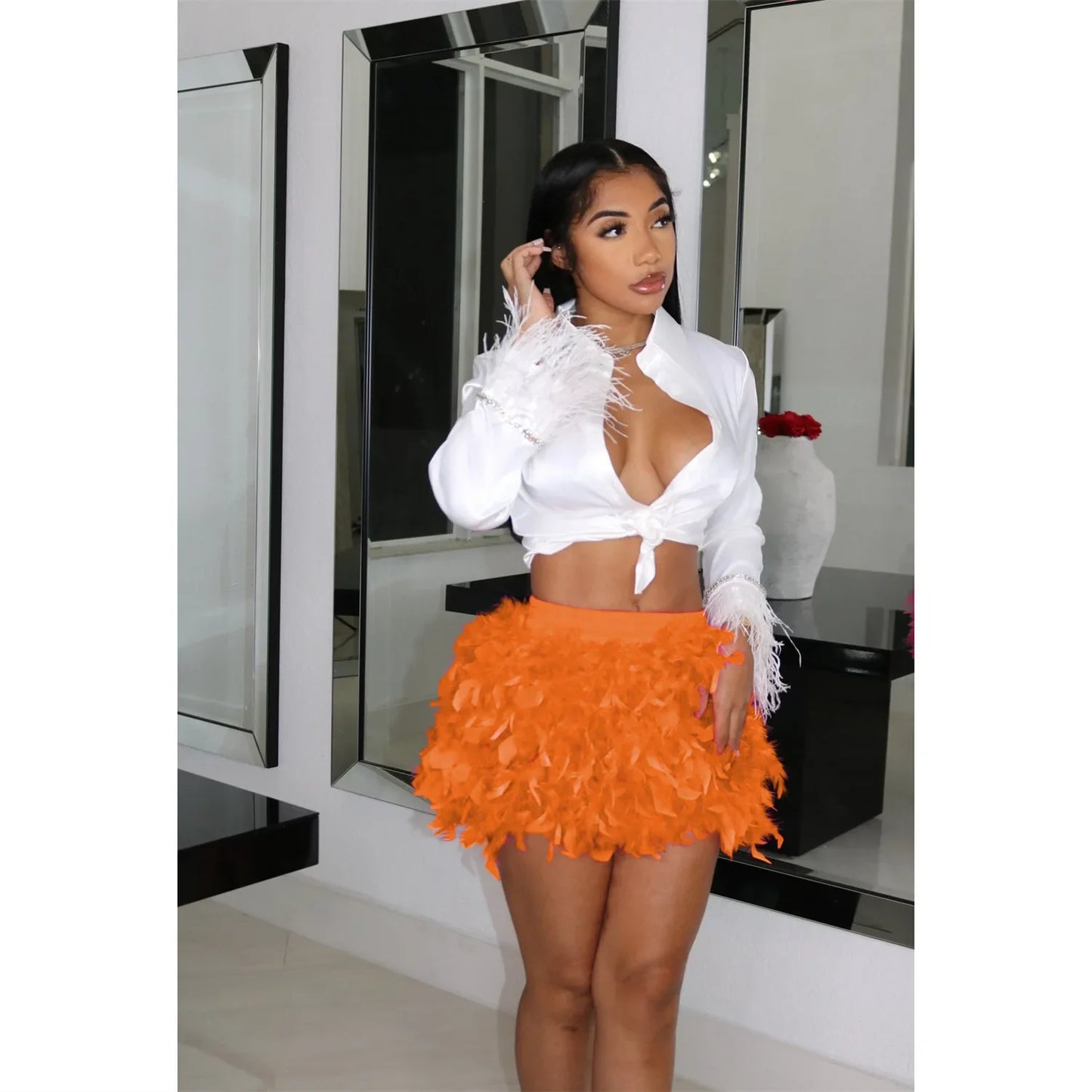 THAT GIRL FEATHER SKIRT