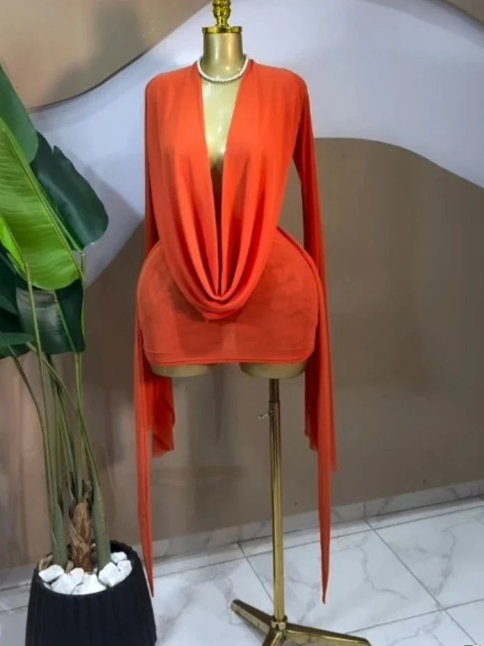 FLIRT COLLAR SHEER DRESS