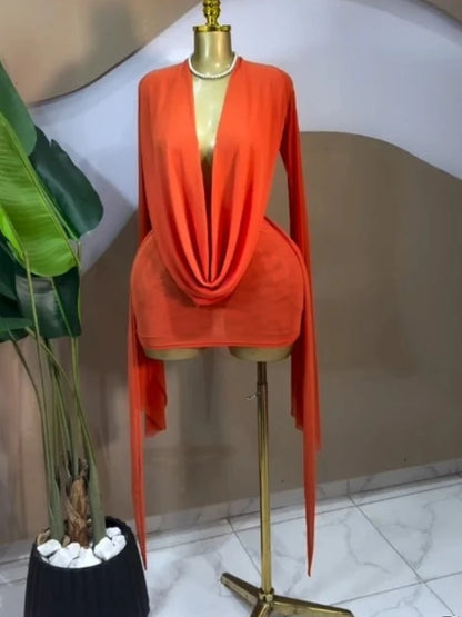 FLIRT COLLAR SHEER DRESS