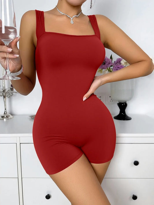 RIBBED ACTIVE WEAR ROMPER