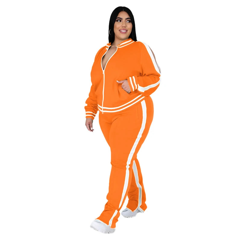 PLUS CURVY LONG SLEEVE ACTIVE WEAR SET