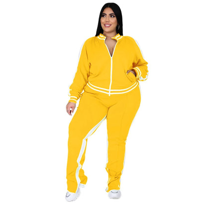 PLUS CURVY LONG SLEEVE ACTIVE WEAR SET