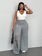 NEXT LEVEL DISTRESSED PLUS CURVY LEGGINGS