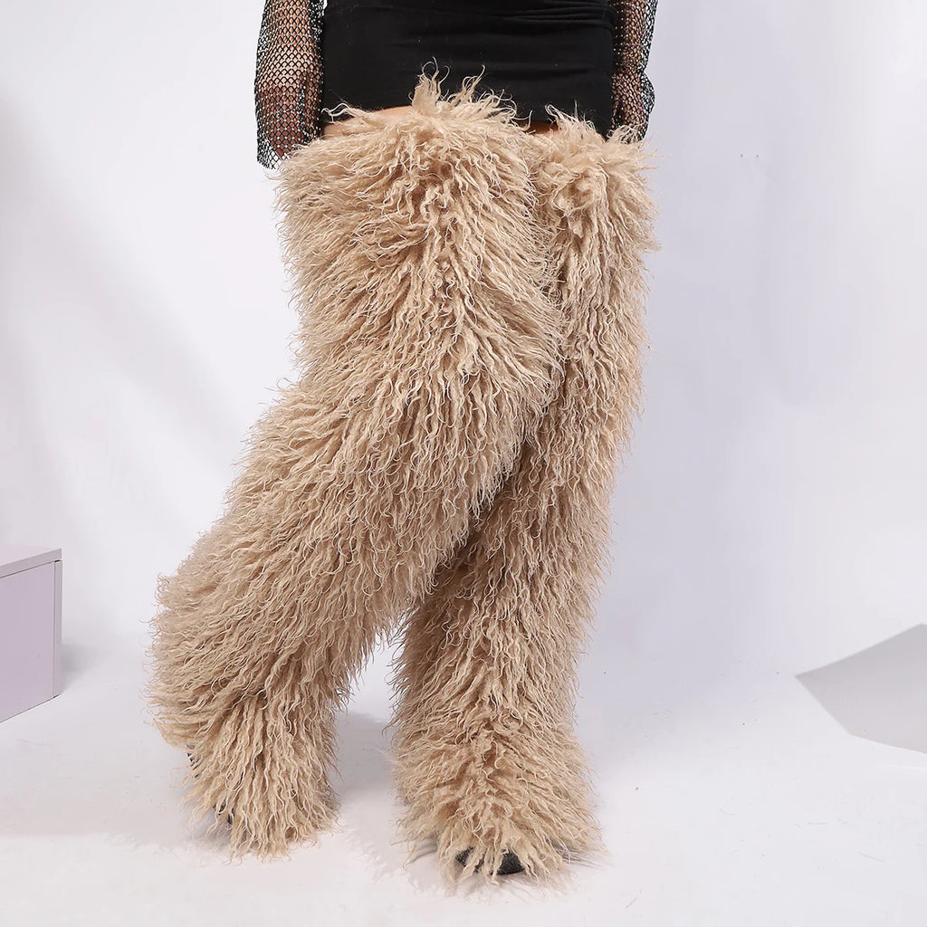 THIGH HIGH MONGOLIAN BOOTS