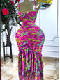 Cutout Ruched Ruffle Summer Dress