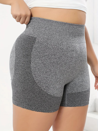 Plus Size Women's High Waist Running Fitness Yoga Shorts