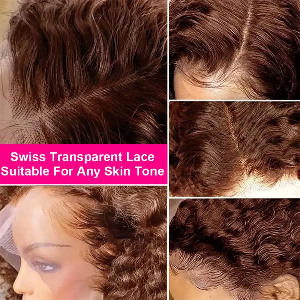 COCOA BROWN WATER WAVE SHORT PRE-PLUCKED UNIT