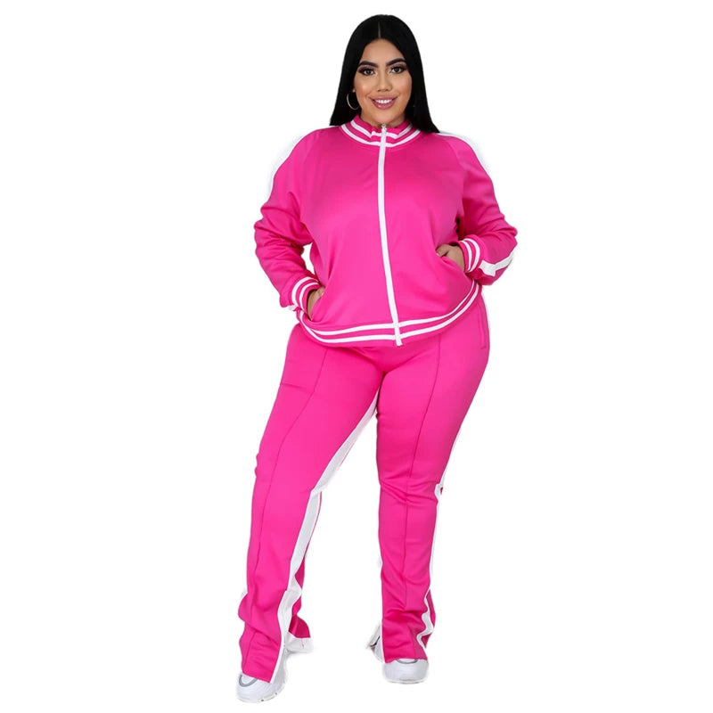 PLUS CURVY LONG SLEEVE ACTIVE WEAR SET
