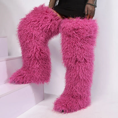 THIGH HIGH MONGOLIAN BOOTS