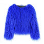 women's fur coat Colorful Furry Pink lamb wool faux fur coat female Shaggy sheepskin coat winter artificial fur jacket
