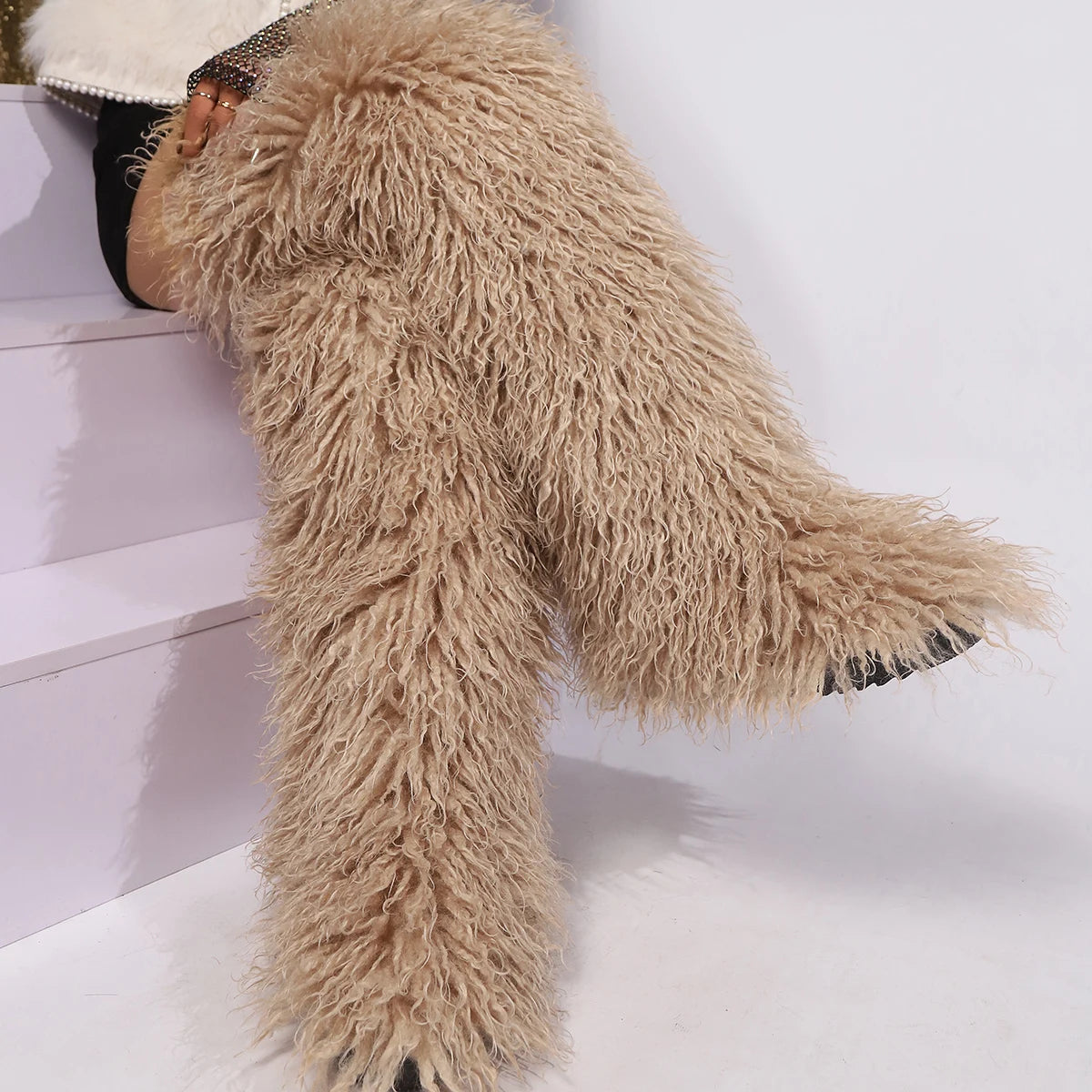 THIGH HIGH MONGOLIAN BOOTS