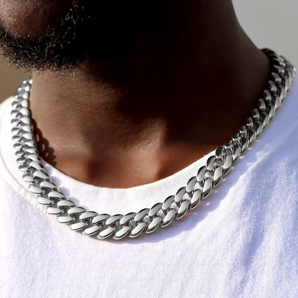 PLATINUM CUBAN LINK MENS NECKLACE