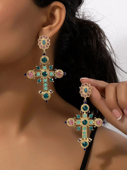DAZZLING CROSS EARRINGS