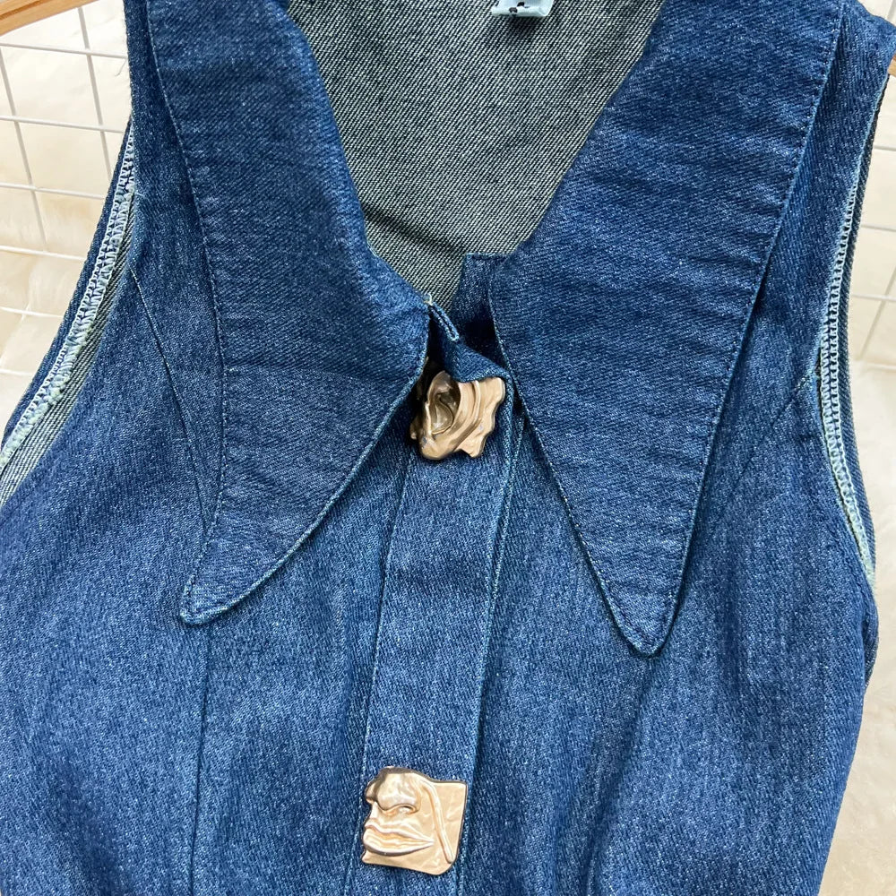 DENIM HIGH WAIST SUMMER DRESS