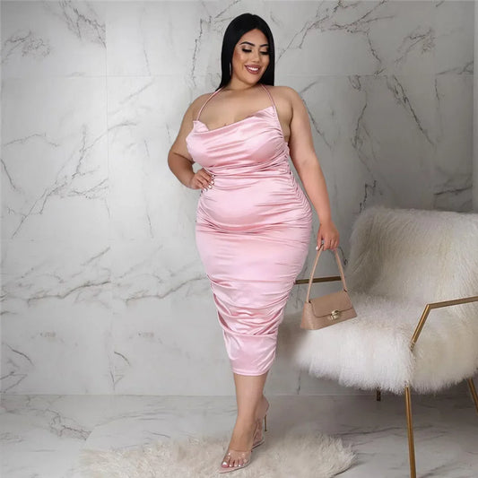 SATIN BEAUTY PLUS CURVY DRESS