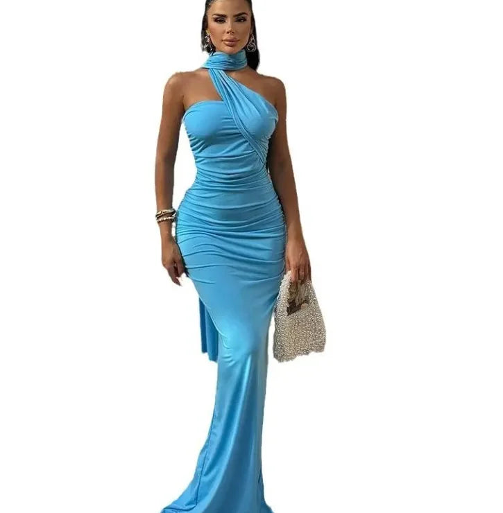 LUXURY TAMPA BAY HALTER DRESS
