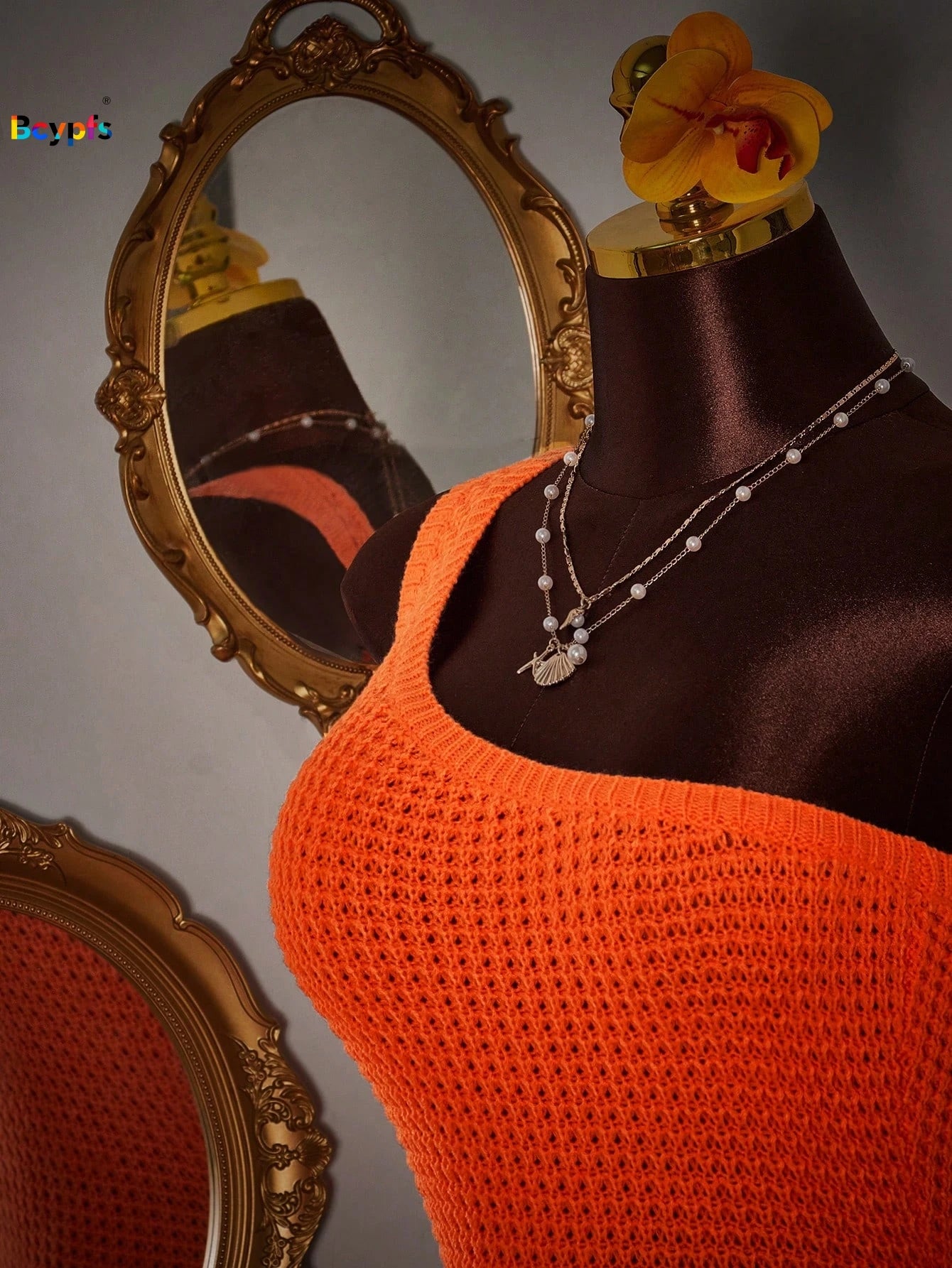 ORANGE FRINGE BODYCON MINI DRESS