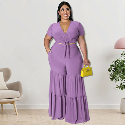 OWN THE ROOM FLARED PANTS CURVY PLUS SET